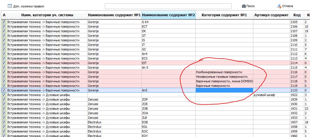 В правилах прописана категория - не распределяет. По наименованию - работает