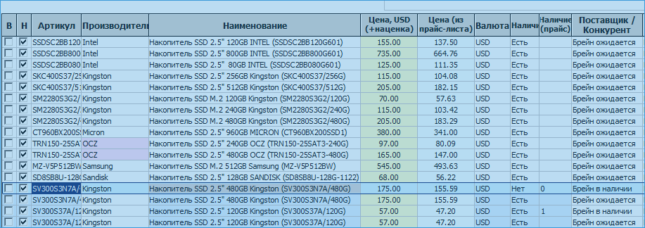 в базе программы